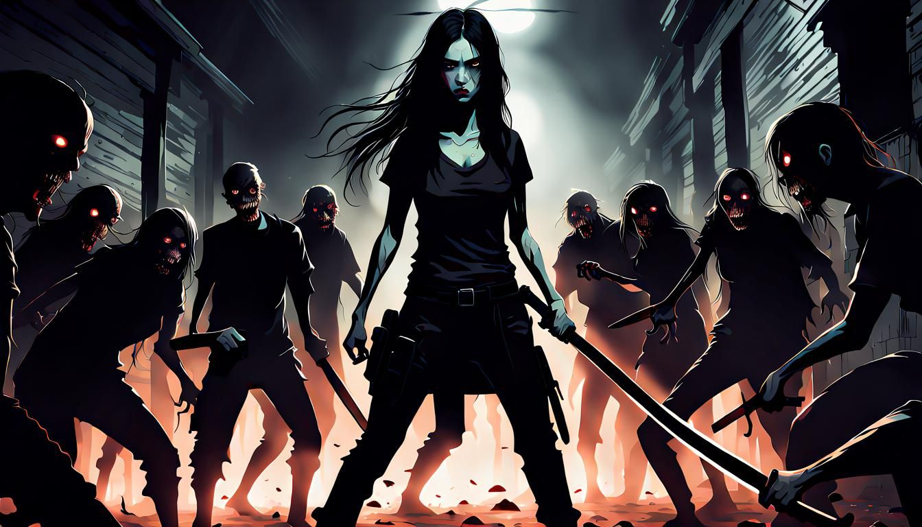 Zombie Apocalypse Survivor With Katana