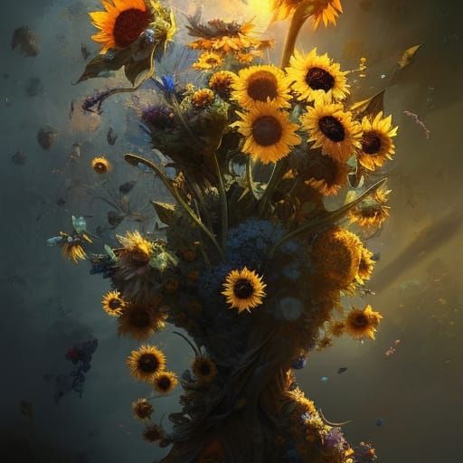 Shattered Suns: The Tragic Ballet of Fallen Sunflowers