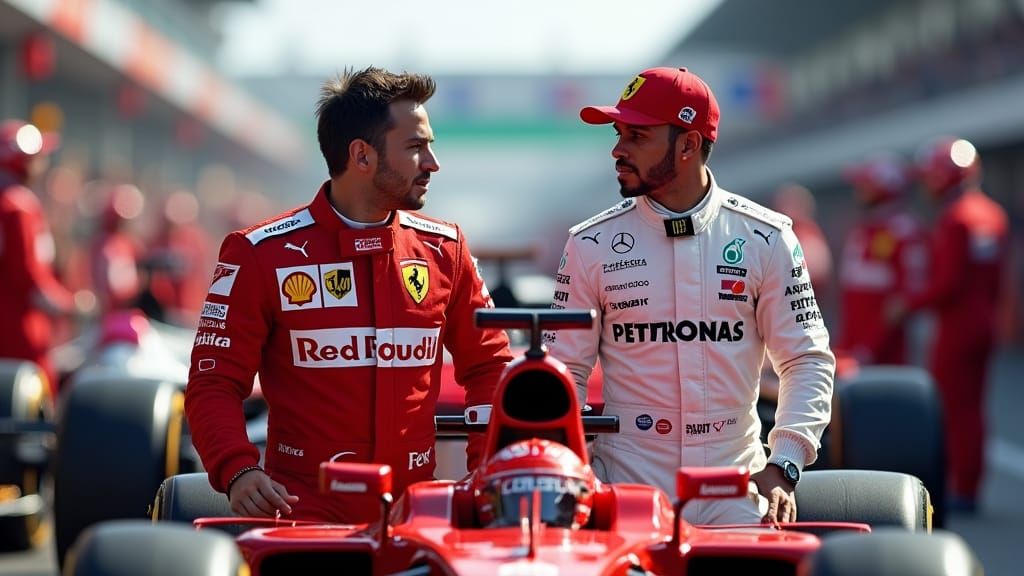 F1 Drivers Prepare for Race: Hyperrealistic Concept Art