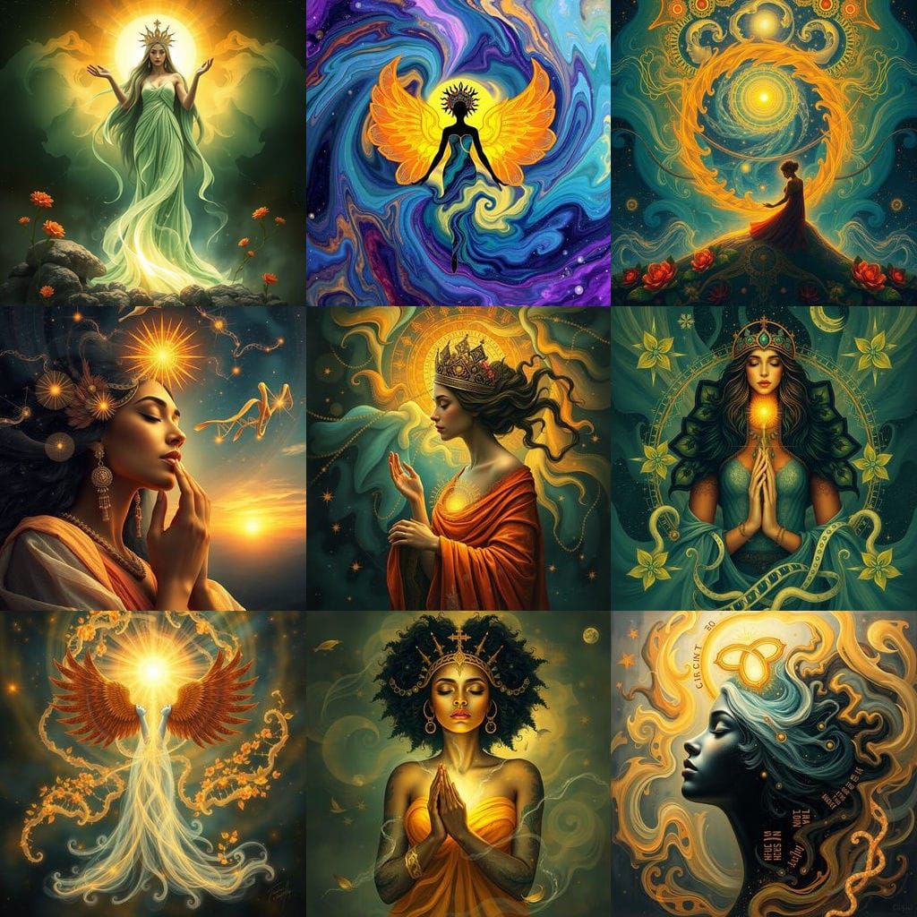 Empowered Goddess Radiates Positive Energy and Femininity