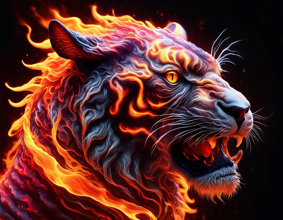 Fiery Animal Concept Art in Pixar Style