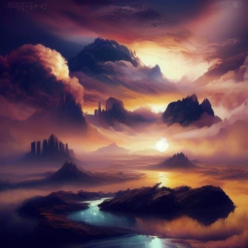 Surrealist Figure in Desolate Landscape