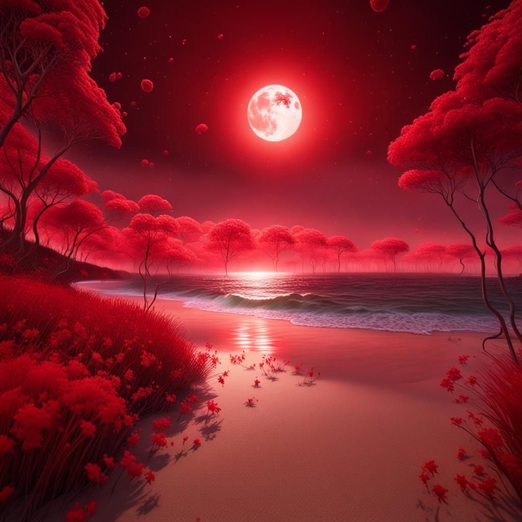 Beautiful beach red theme