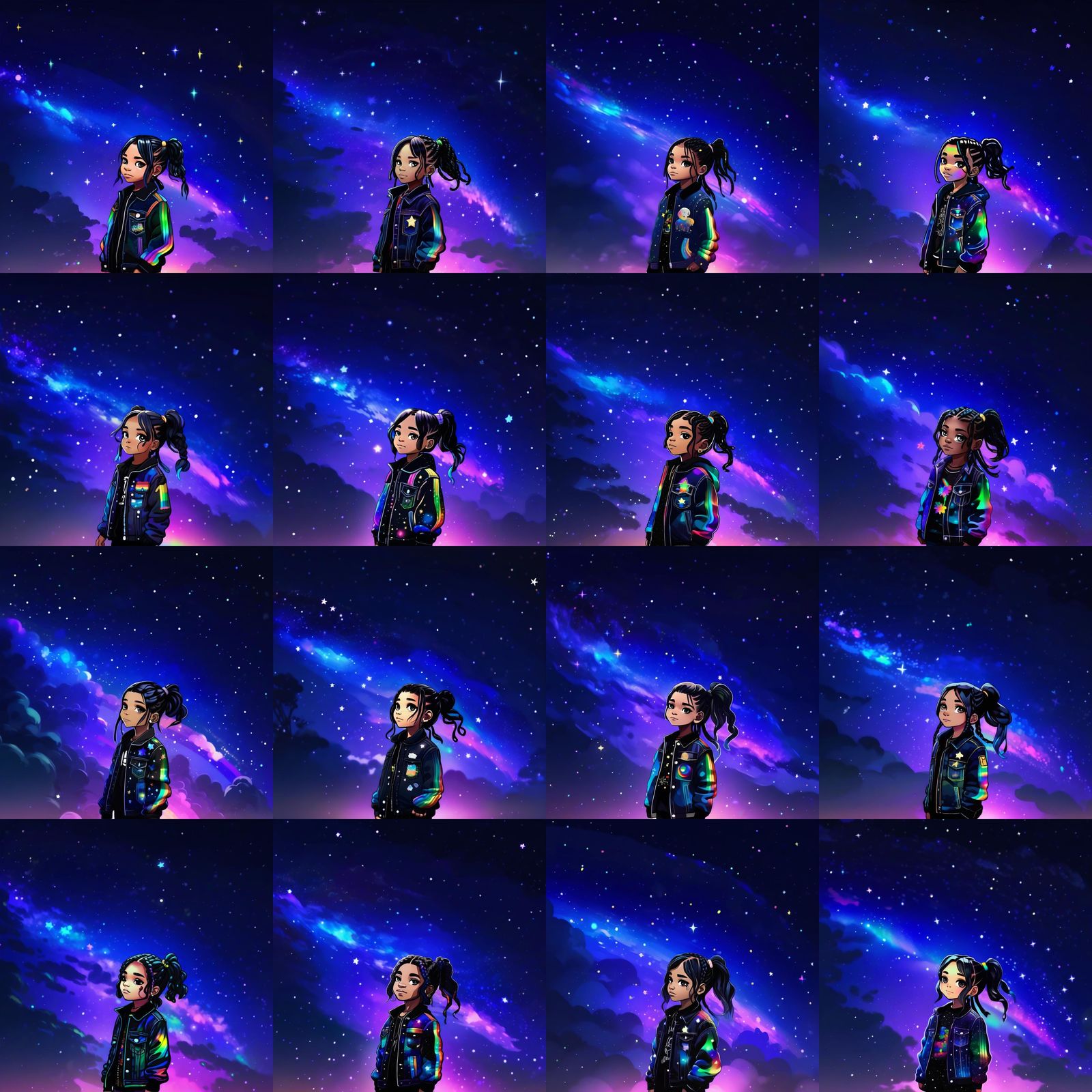 Chibi Anime Avatar in Starry Velvet Jacket