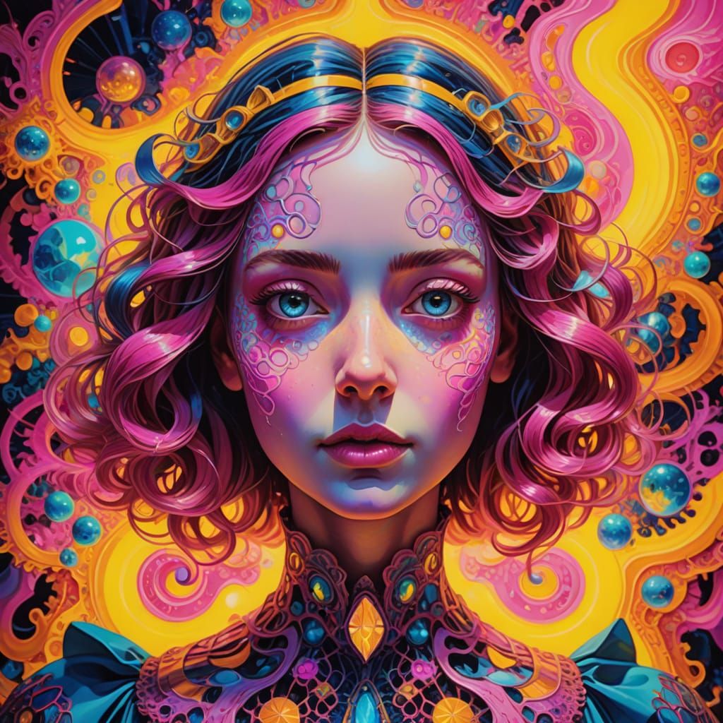 Alice in Fractal Dollhouse: Psychedelic Surrealism