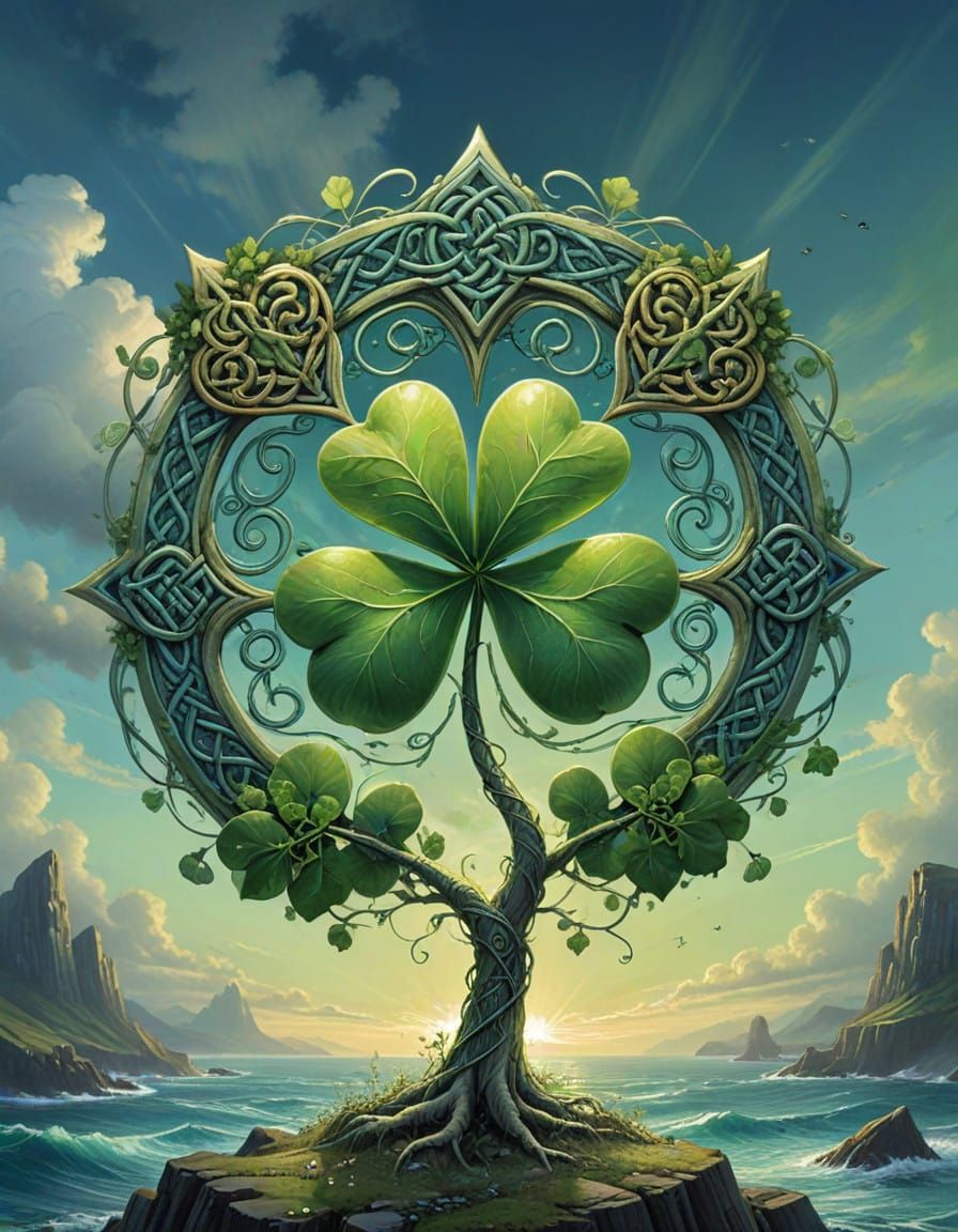 Enchanted Emerald Shamrock in Whimsical Animated Style