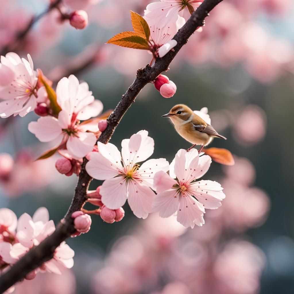 Ephemeral Beauty: Cherry Blossoms in a Japanese Garden