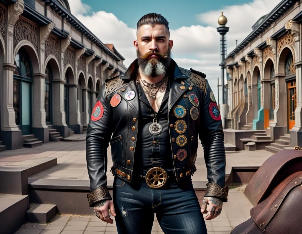 Strong masculine mature man