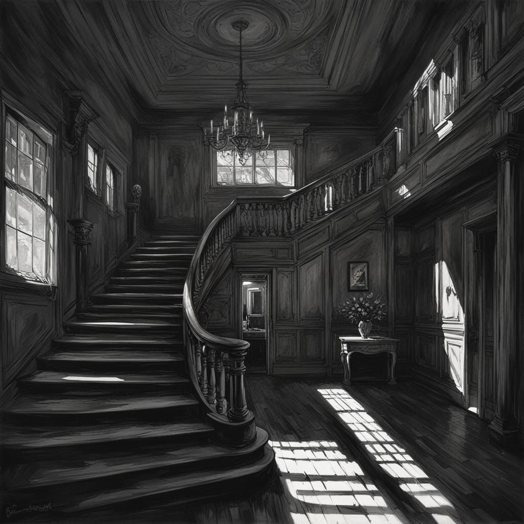 Sinister Shadows Peek Inside a Dark Mansion