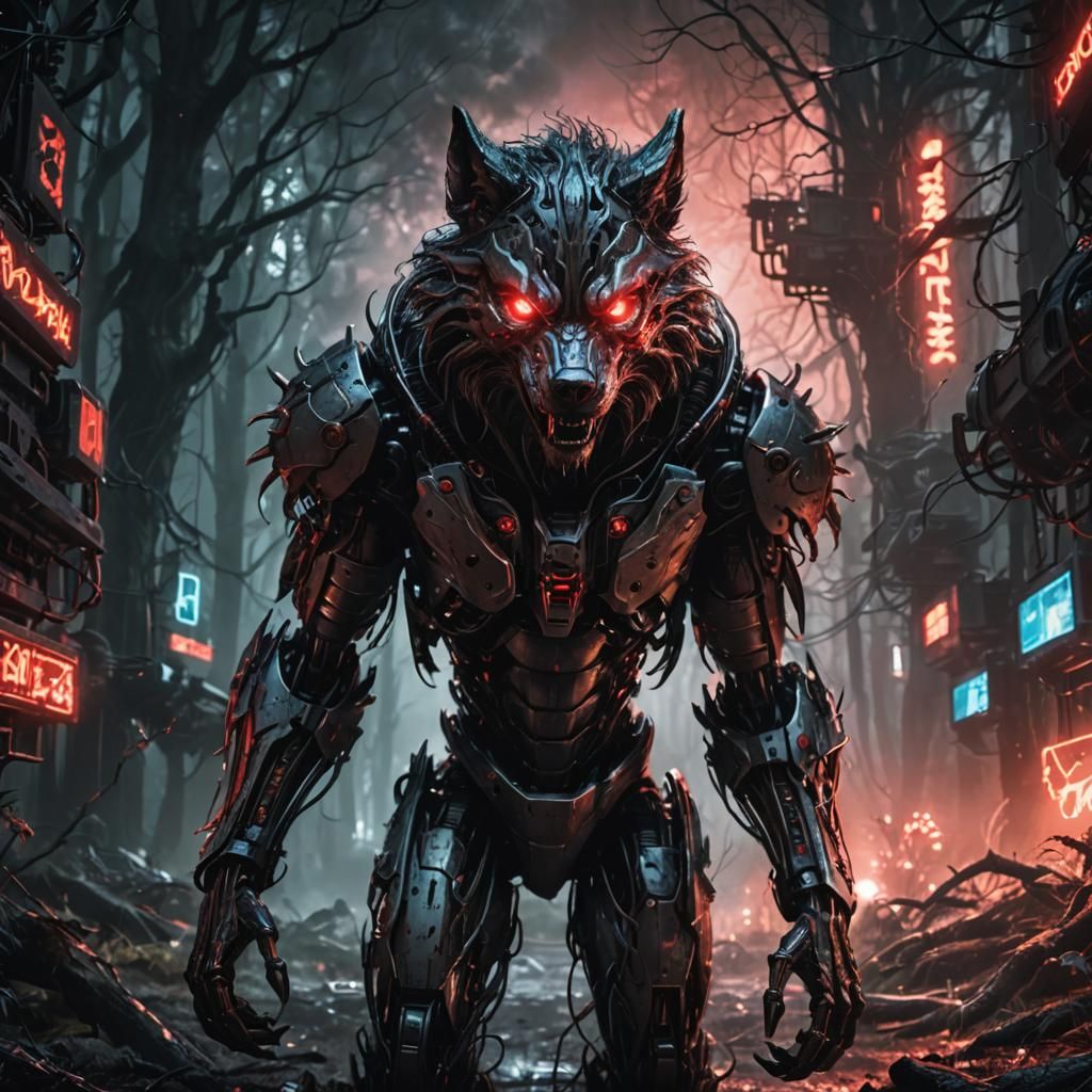 Robotic Werewolf Transformation in Biomechanical Dark Fantas...