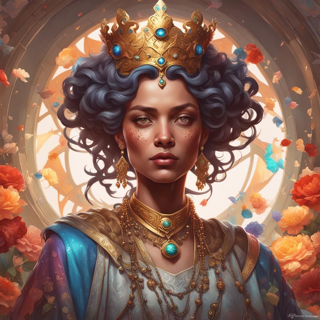 Detailed Portrait of a Queen in Digital Art