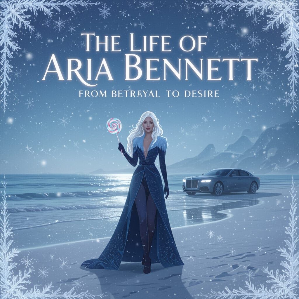 Ethereal Winter Gradient Background with Woman Silhouette