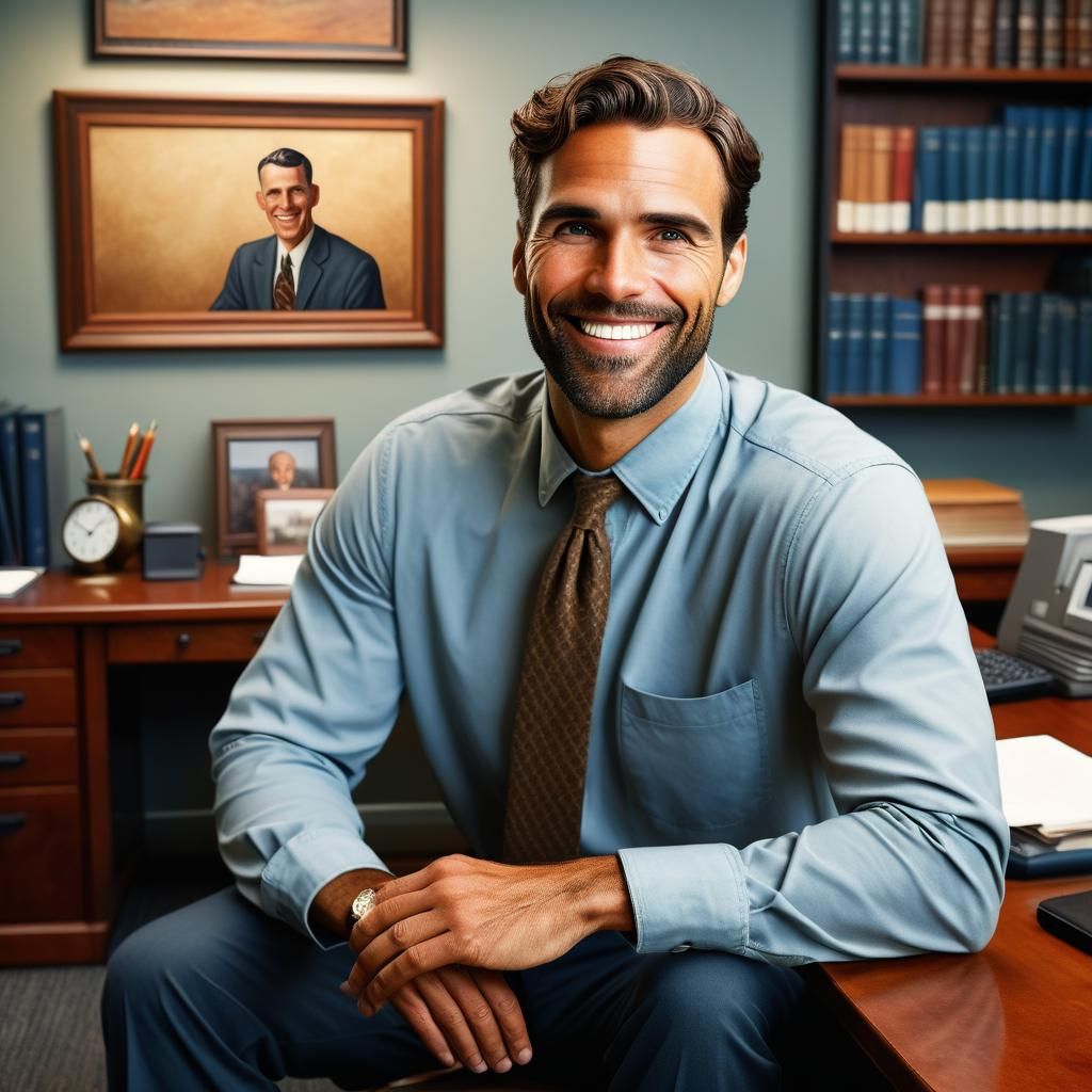 Handsome Life Coach Smiling, Photography Style