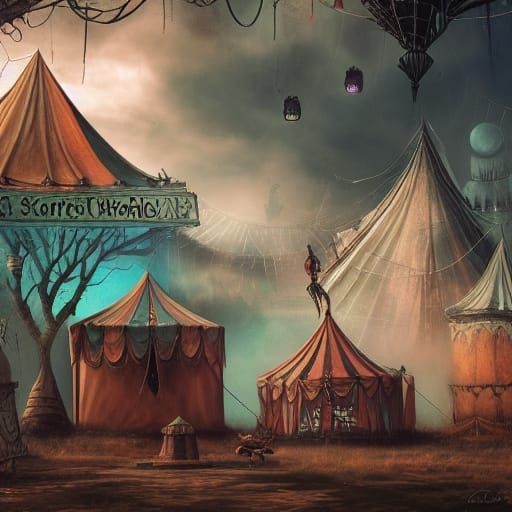 Scary Circus Folk in Detailed Matte Painting