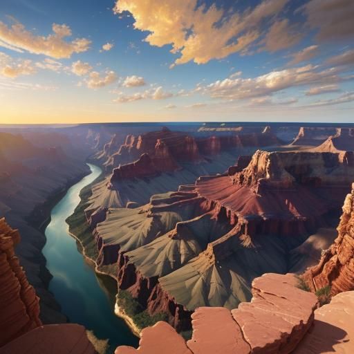Grand Canyon Aerial View in Oil Painting Style