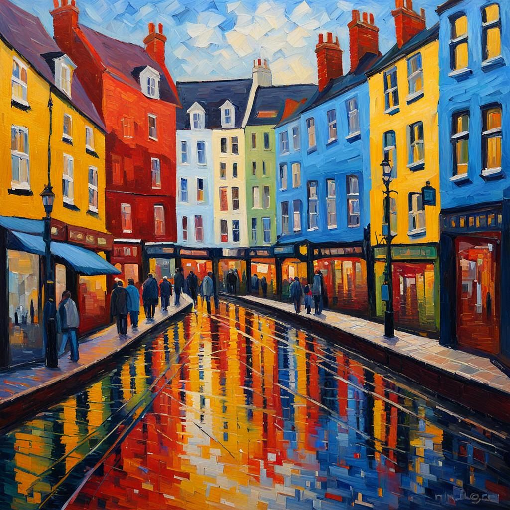 Cardiff, Wales: Expressionist Oil Painting
