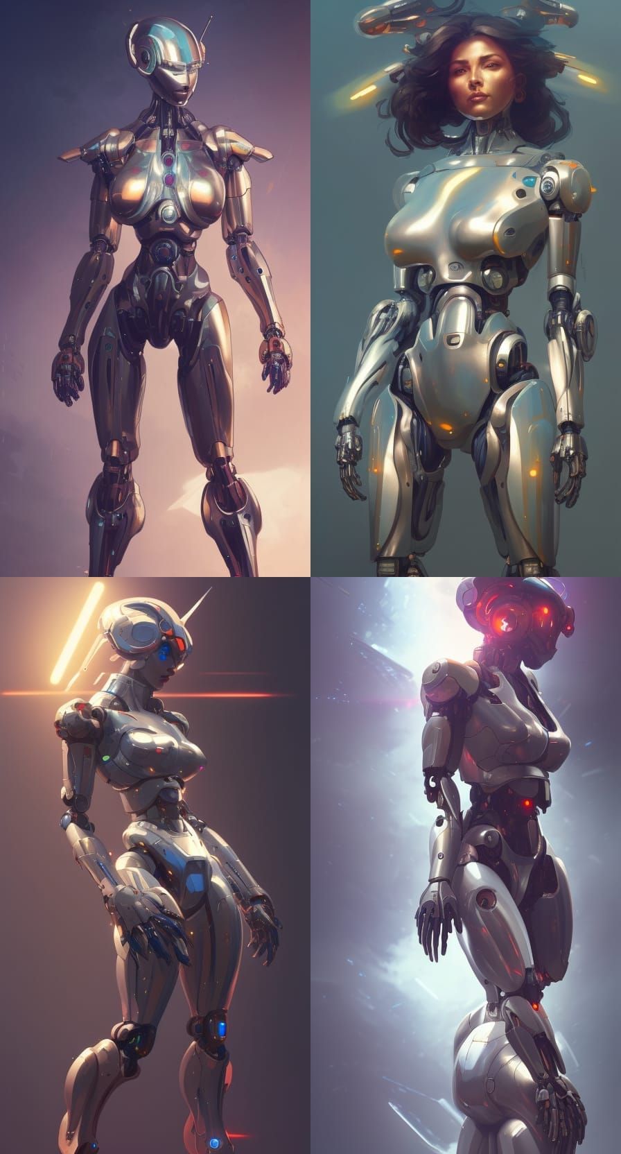 Mecha Cyborg Girl Portrait in Ultra Detail