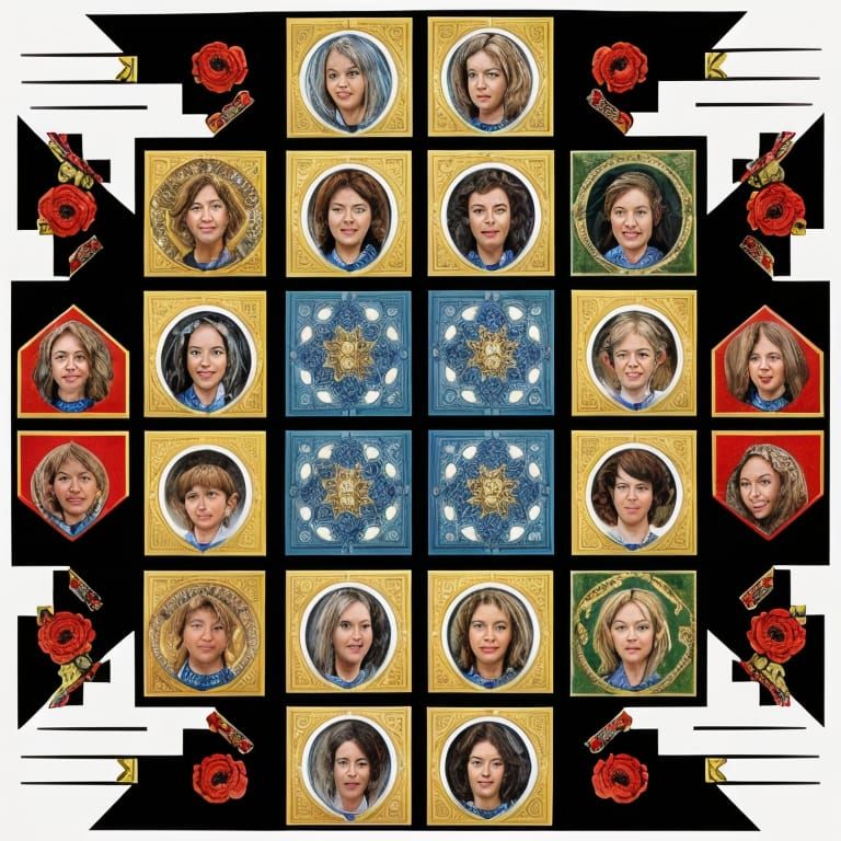 Iconic Family Portrait in Vivid Detail