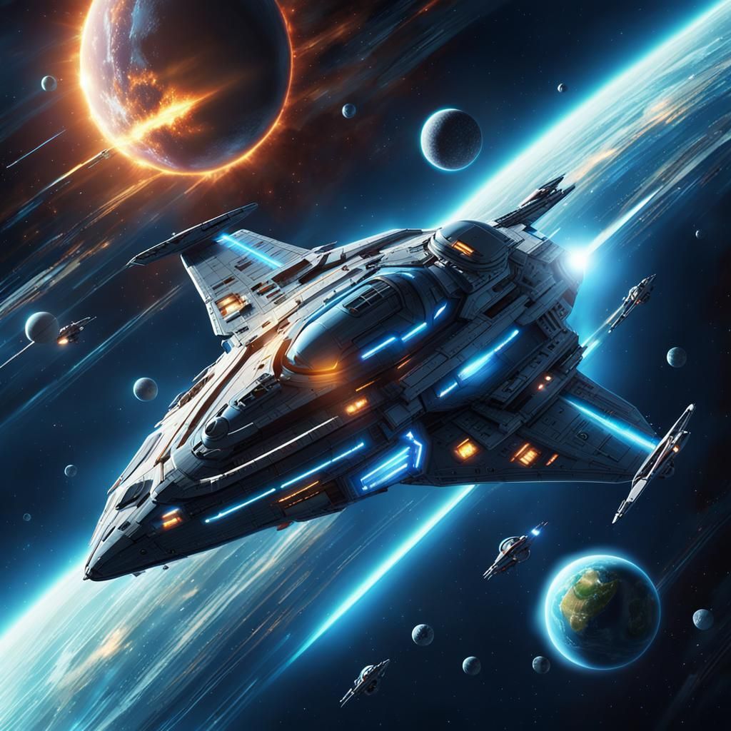 Futuristic Spaceship Concept Art: Sci-Fi Exploration