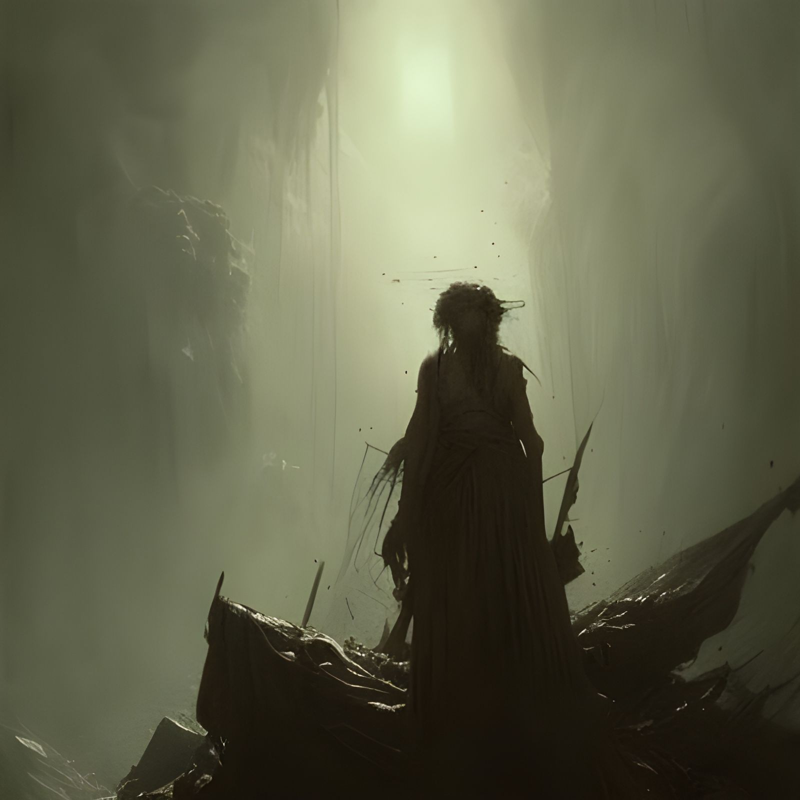 Blood River Horror Scene in Dark Fantasy Style