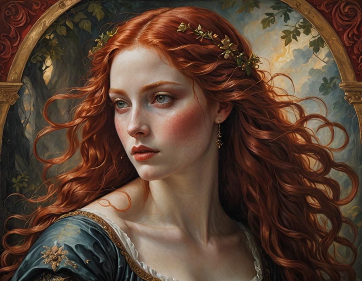 Mysterious Woman Portrait in Renaissance Style