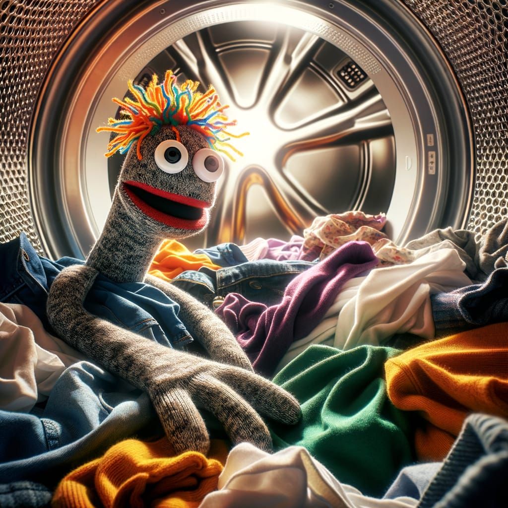 Sentient Sock Puppet Escapes Modern Dryer