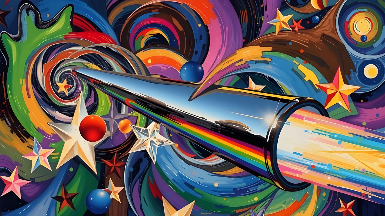 Sleek Rainbow Cylinder with Vortex Maelstrom