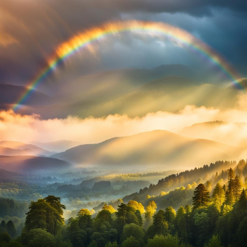 Rainbow After Rain: Vibrant Landscape Photography