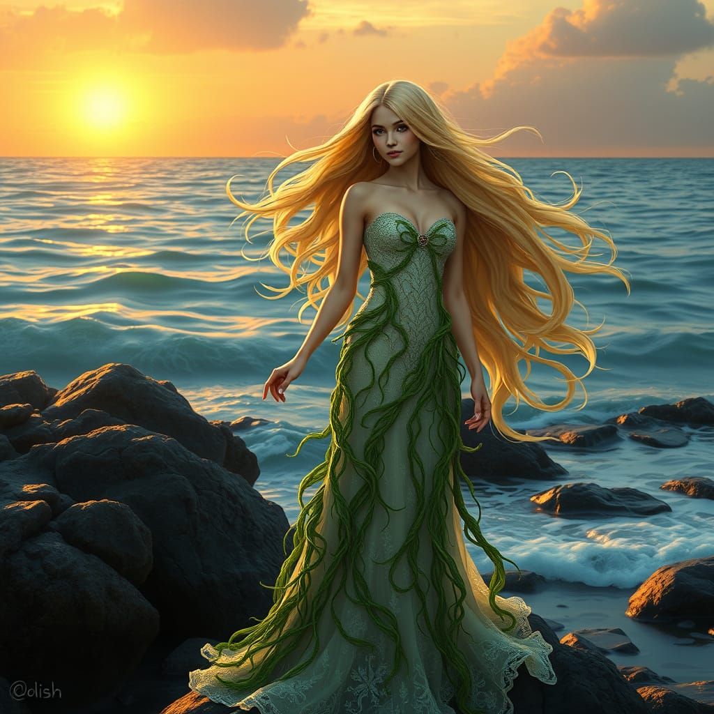 Sea Elf Princess in Art Nouveau Style