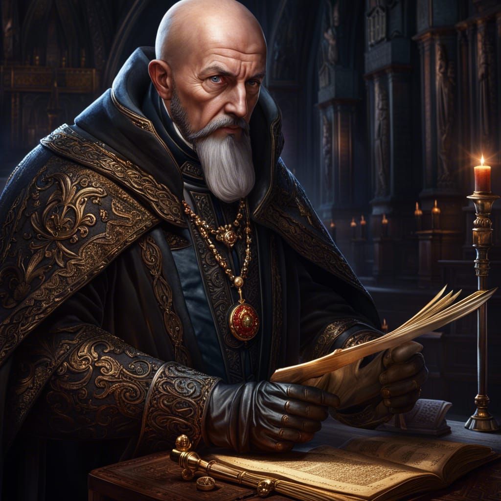 Medieval Spymaster of the Royal Court in Hyperrealistic Styl...
