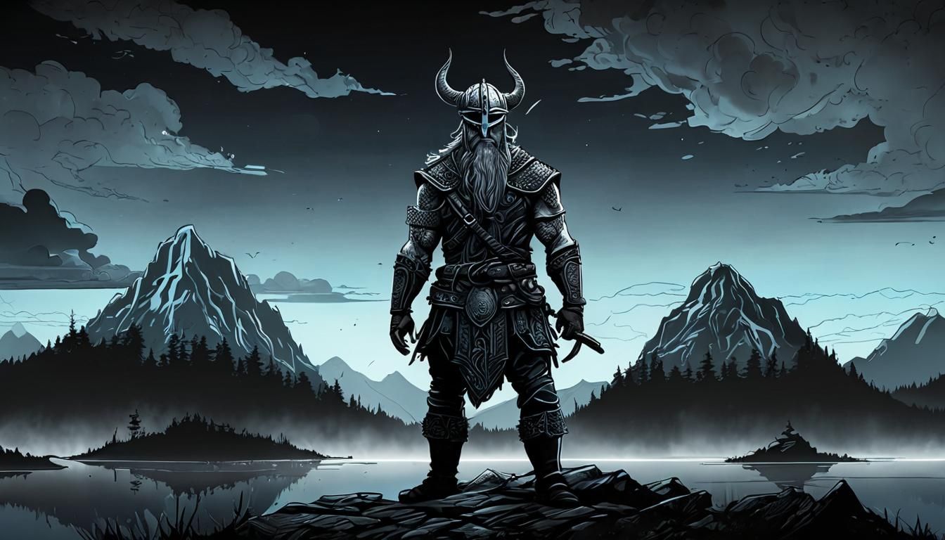 Viking Warrior in Ancient Mythic Armor