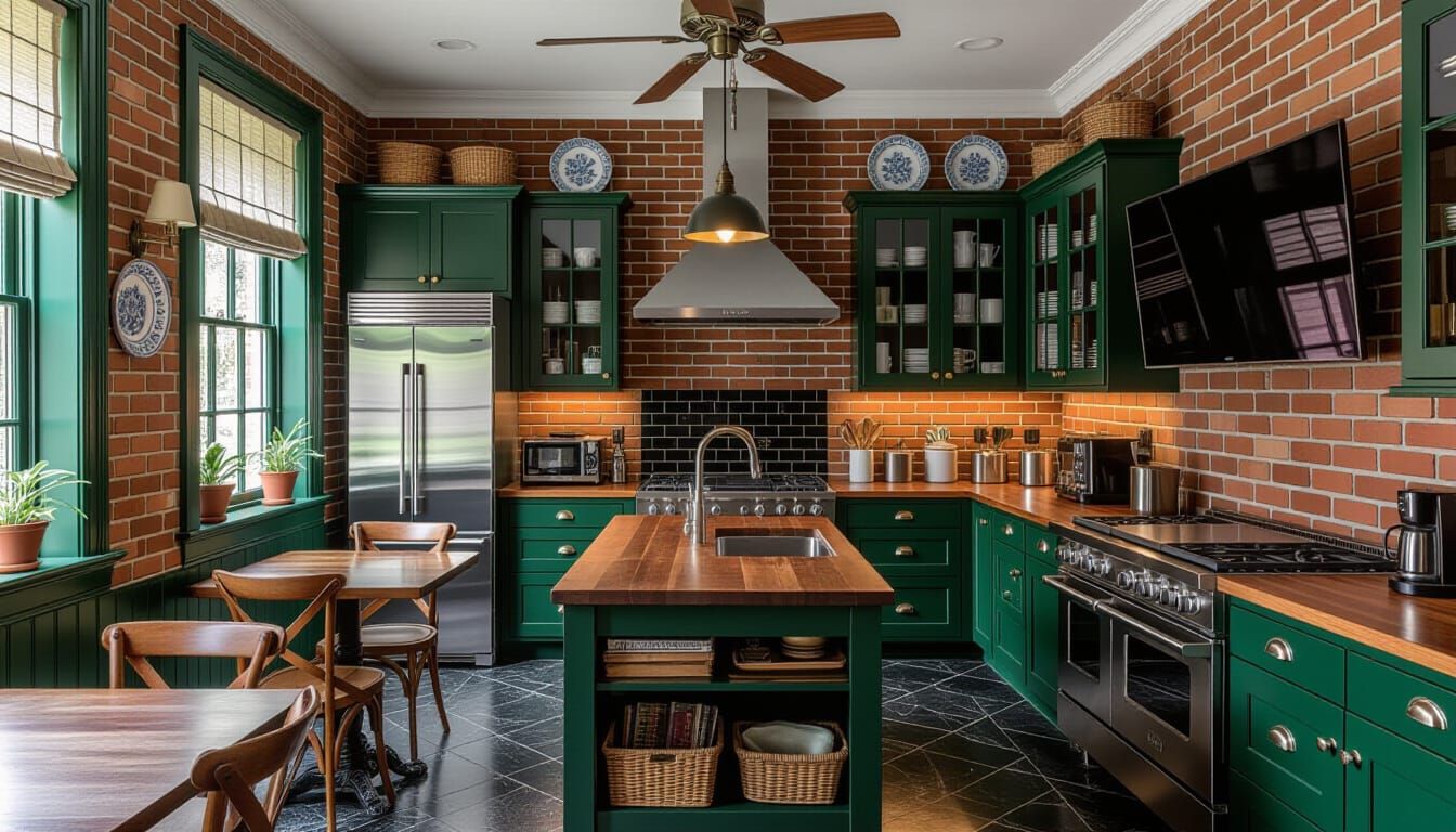 Vibrant Victorian Kitchen with Eclectic Appliances