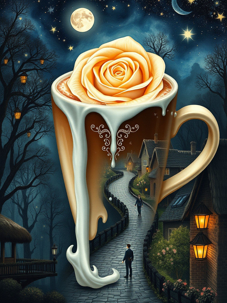 Surreal latte artwork