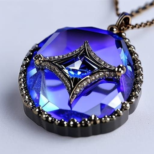 Ethereal Tanzanite crystal gothic necklace with Tanzanite crystal pendant& ethereal vibes& gothic vibes& dark fantasy vi...