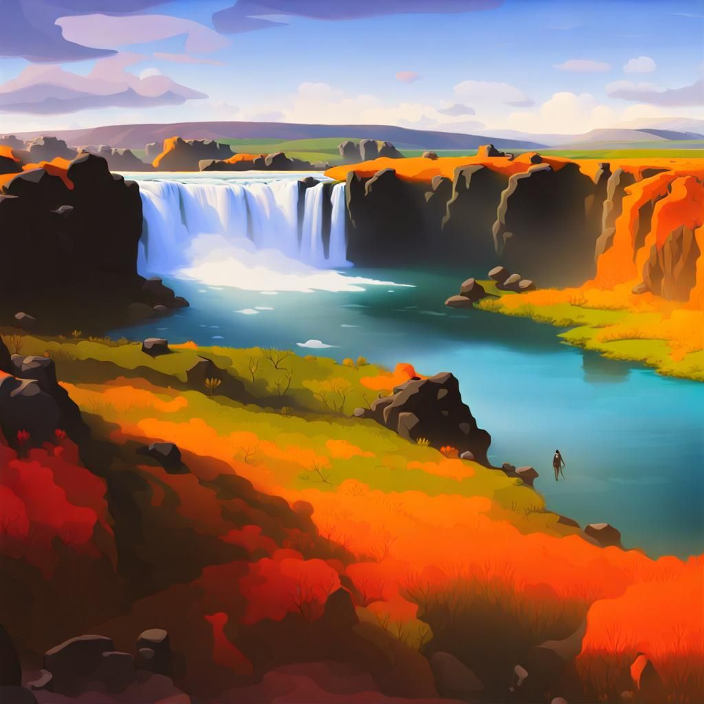 Waterfalls [Digital Speed-Painting SDXL]