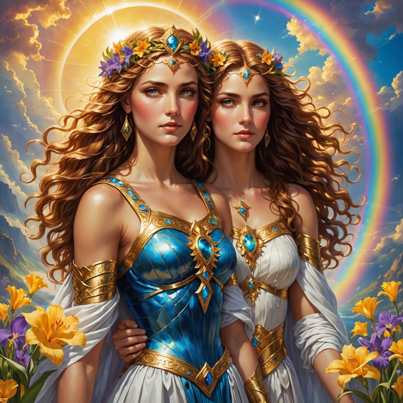 Greek Goddess of the Rainbow, Depicted as a Beautiful Female...