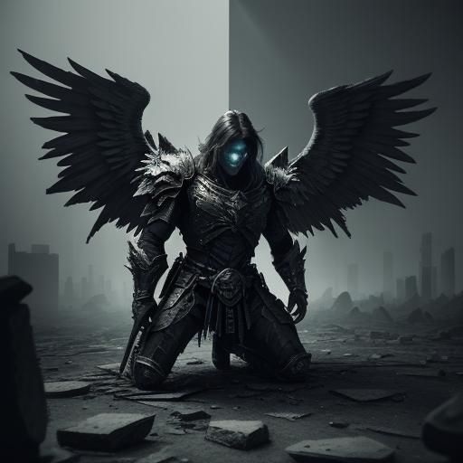 Fallen Angel in Abandoned Cathedral: 3D Game Cinematic