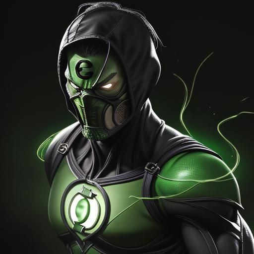 Scorpion Green Lantern Hyperrealistic Splash Art