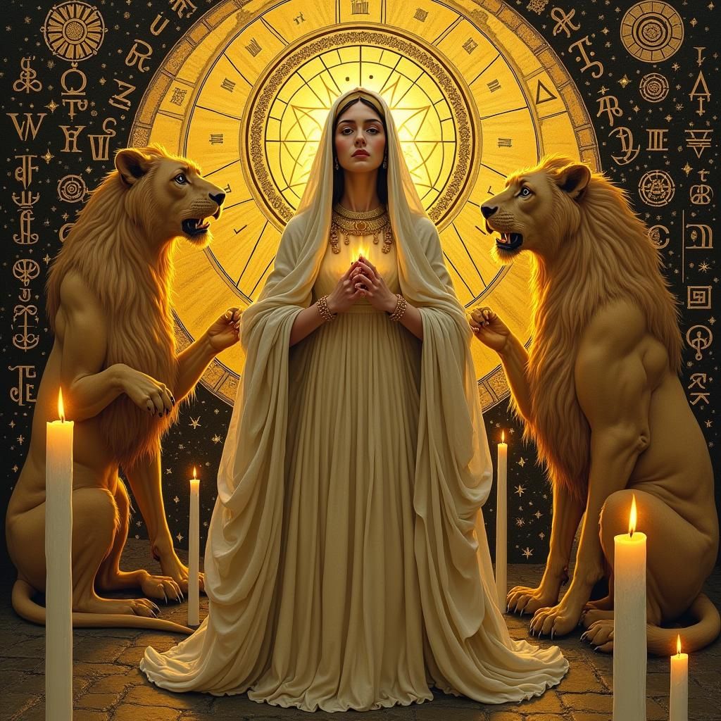 St. Hildegard Lion Logo in Art Nouveau Style