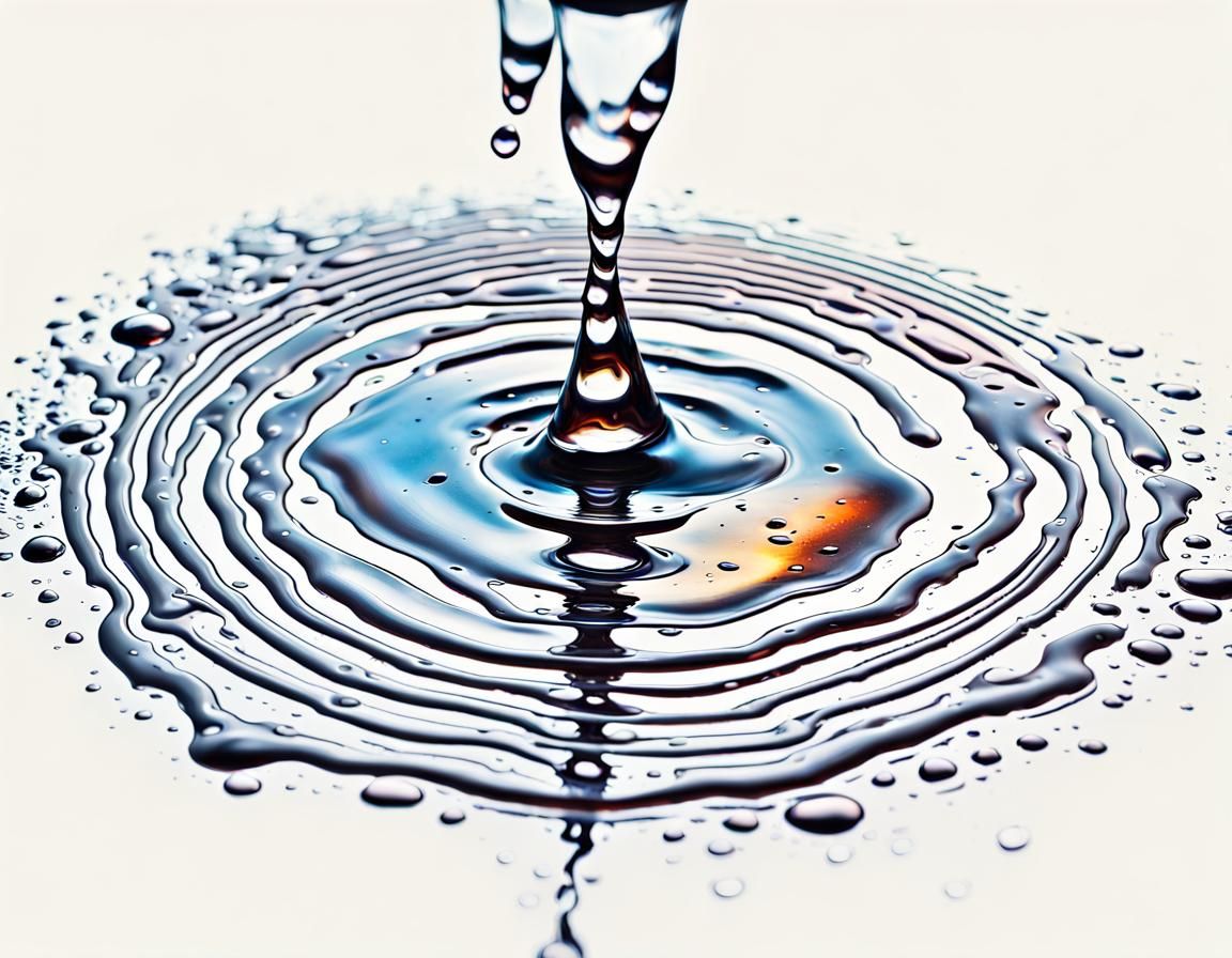 Hyperrealistic Raindrop Puddle in Graffiti Art Style