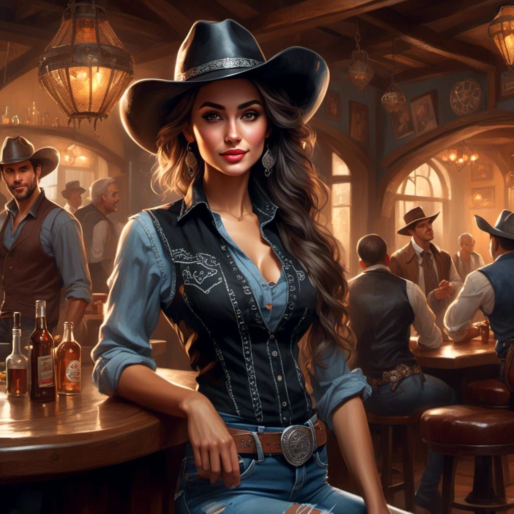 Ariana Grande as Cowgirl: Photorealistic Portrait