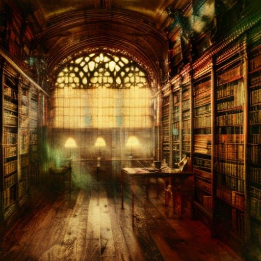 Old Library with Candlelight: 1880s Style