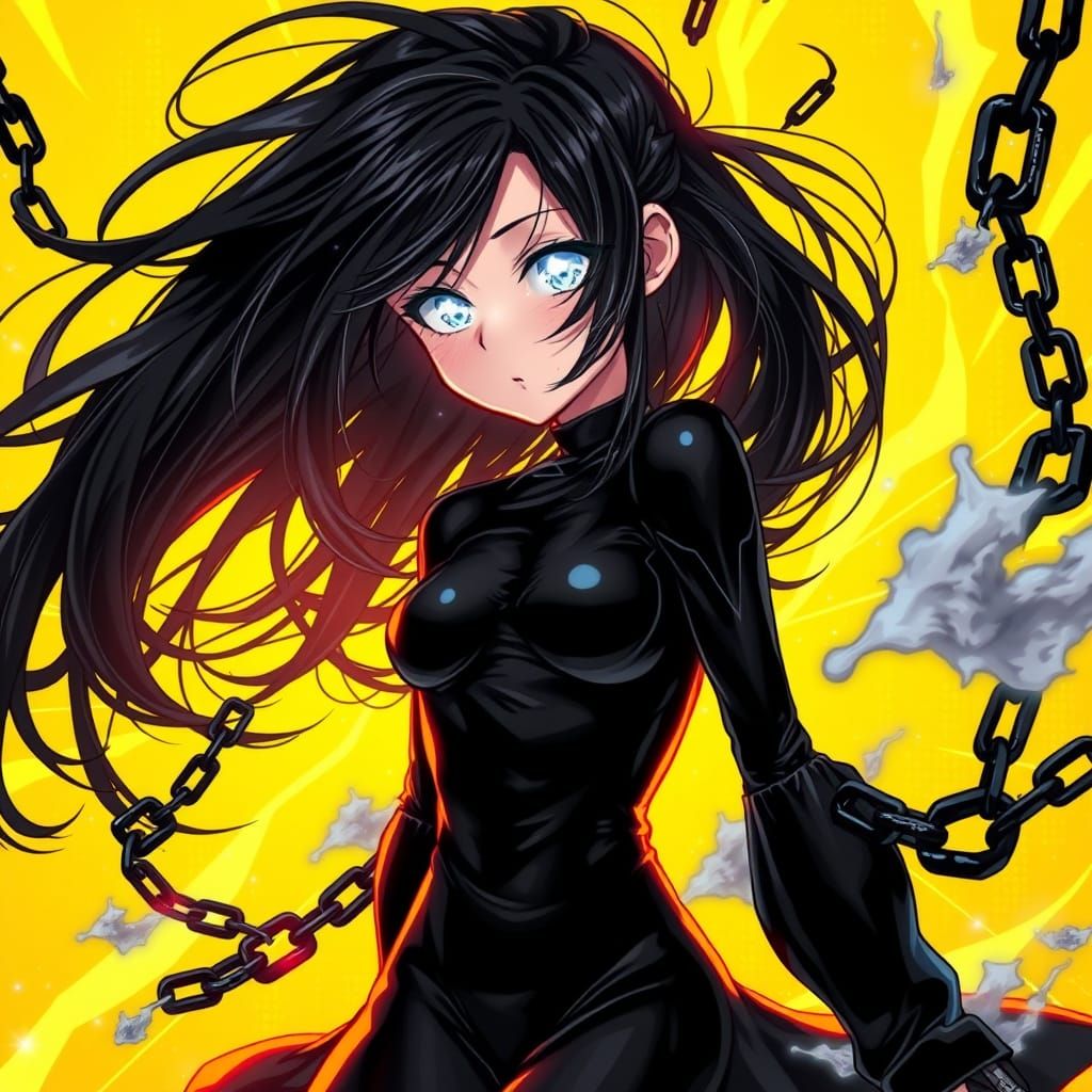 Glowing Anime Girl Illuminates Neon Dreamscape