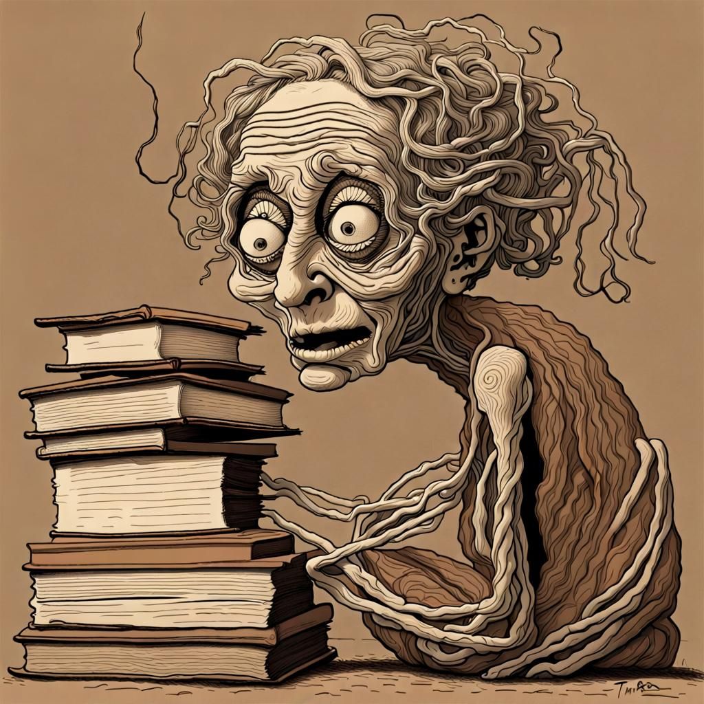 Disturbing Art Brut Portrait of Elderly Woman