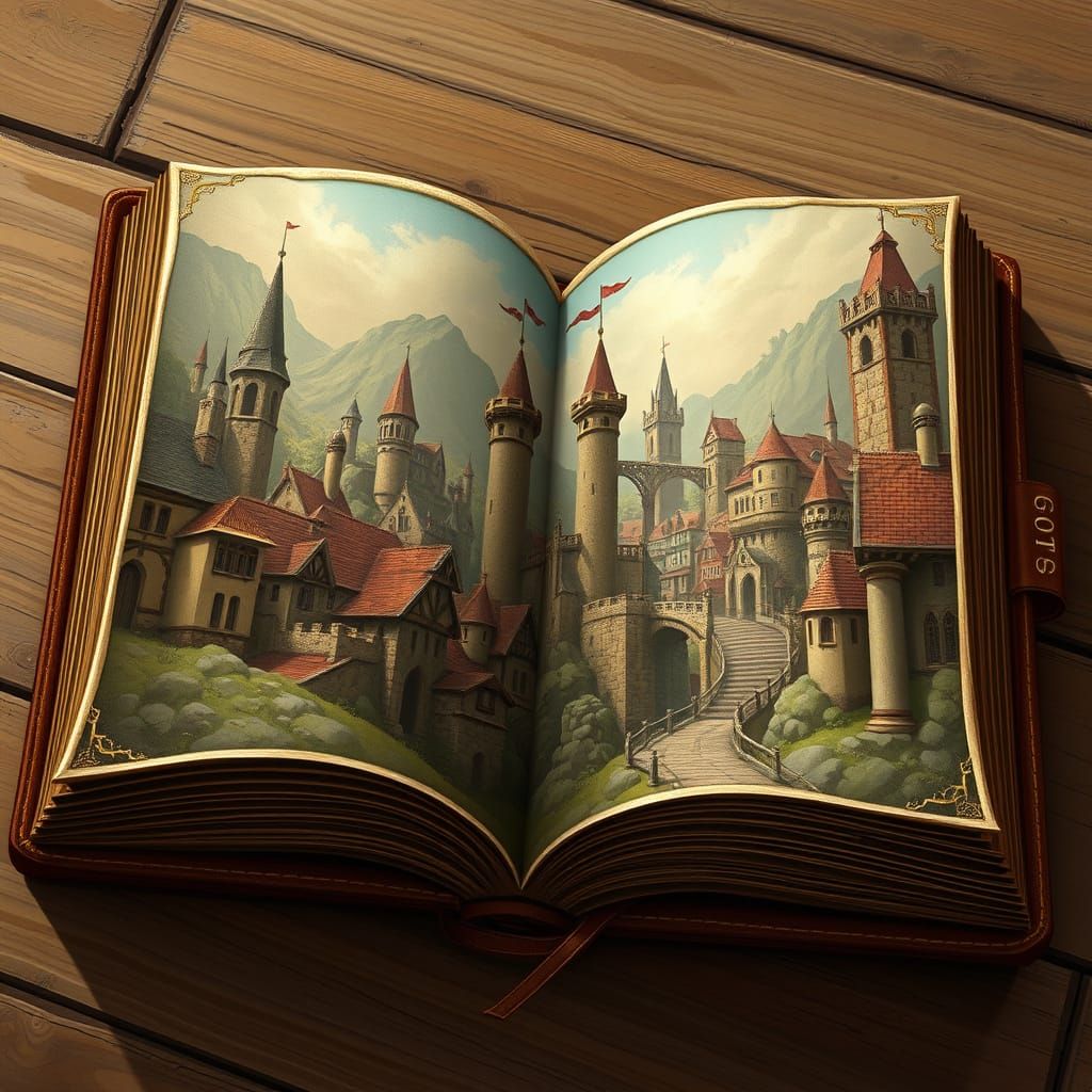 Fantasy Book Reveals Medieval Town Art