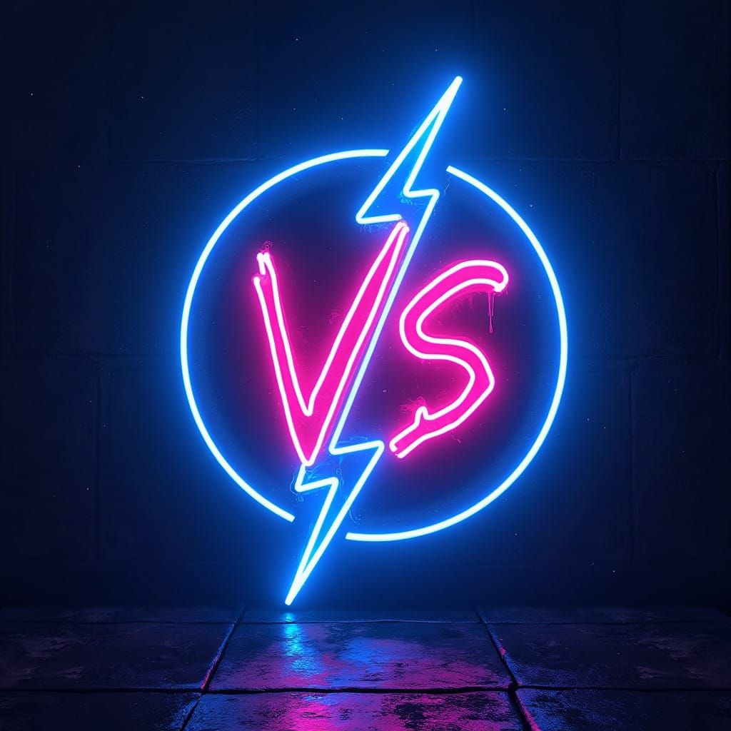 Epic Neon Sign Art in Dark Fantasy Style