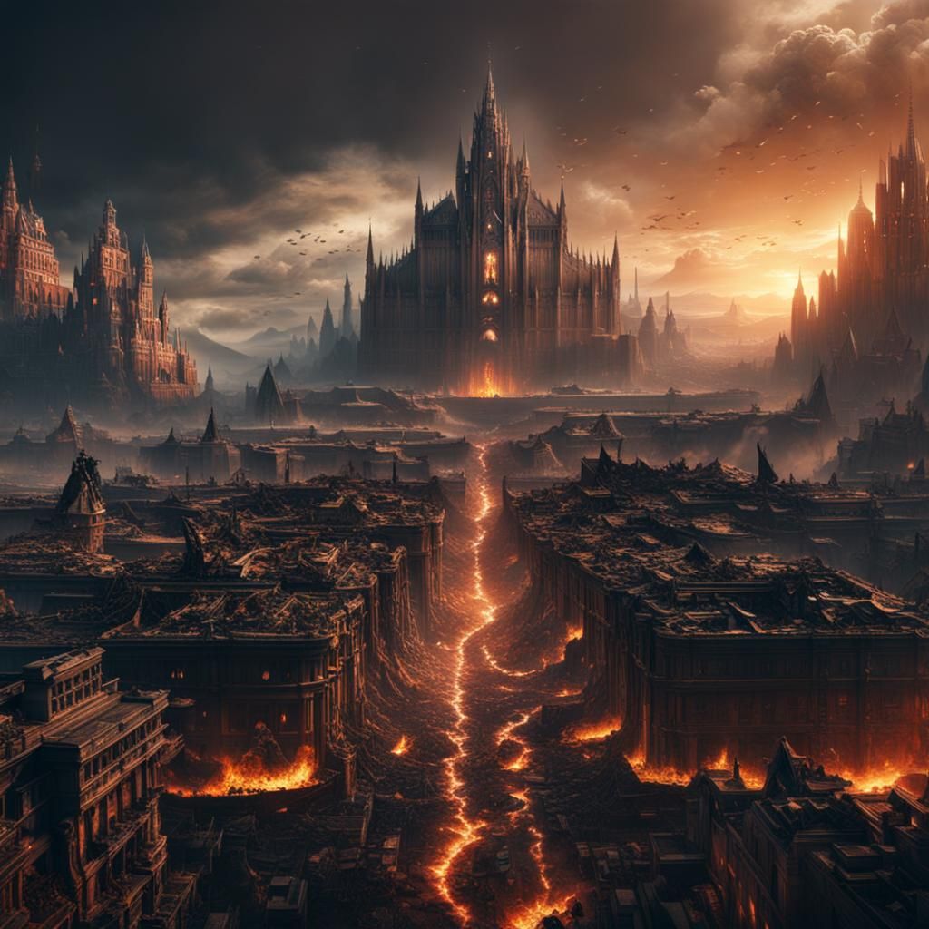 Epic Cinematic Scene of Destruction