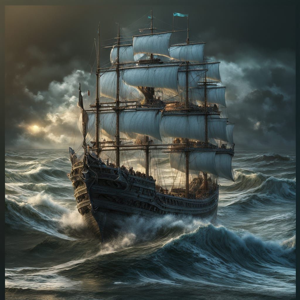 Majestic Castle Ship of Aristianica in Mystical Oceanic Land...