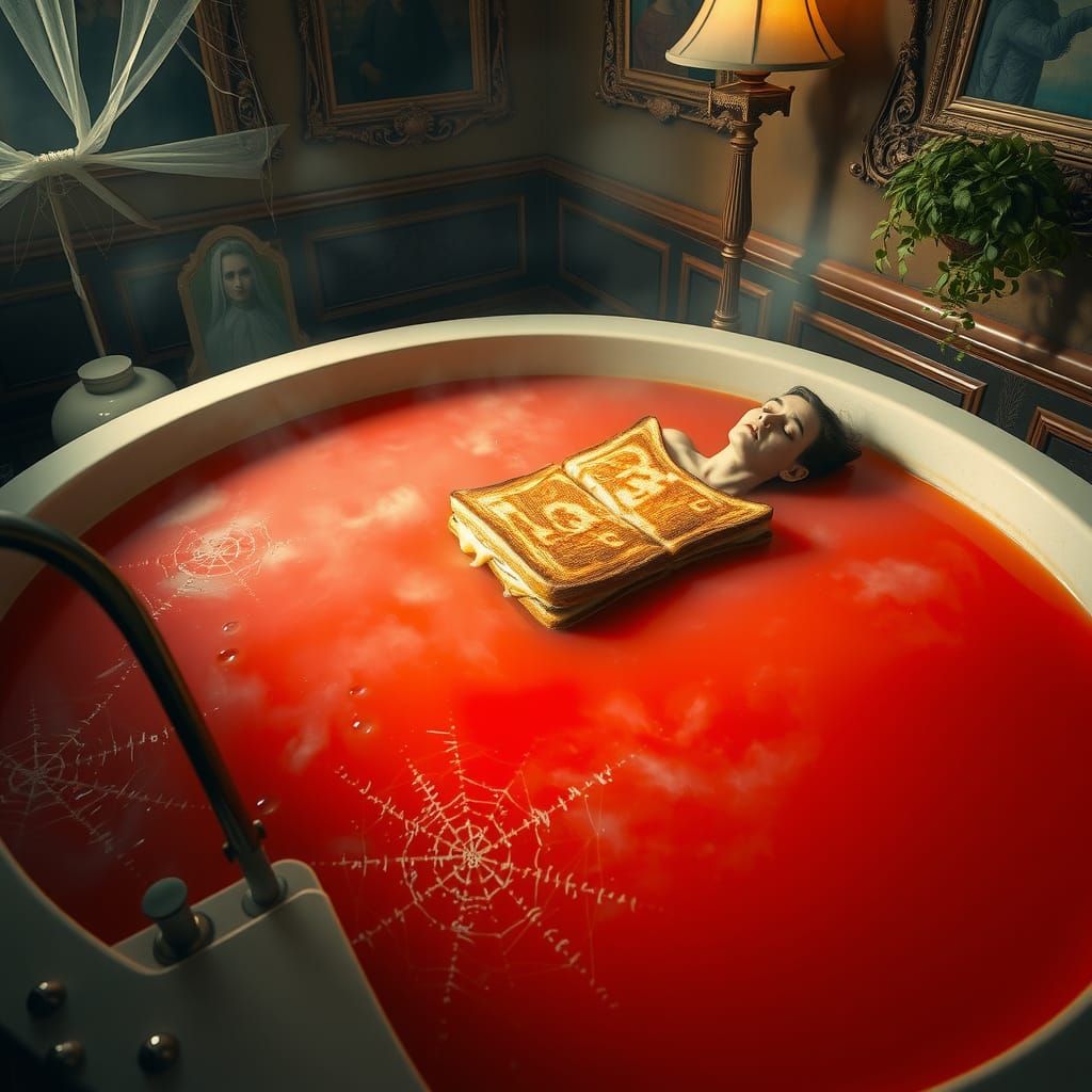 Tomato Soup Jacuzzi Dreamscape in Dark Fantasy Style