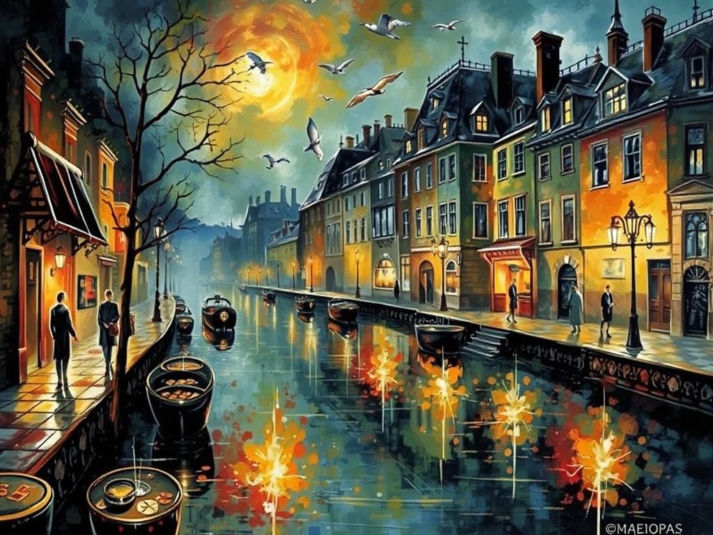 Epic Landscape in Stylized Impasto Painting Style